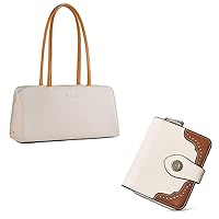 BOSTANTEN Women Designer Handbags Soft Leather Purses and Handbags Satchel Shoulder Bag Bundle with Women Leather Wallet RFID Blocking Small Bifold Wallet