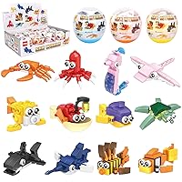 12PCS Sea Animal Mini Building Blocks, Filled Eggs Toys, Party Favors for Kids,Building Blocks STEM Toys Sets for Birthday Party Gift,Goodie Bags, Classroom Prize Toys,Cake Topper