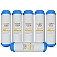 (6 Pack) Calcium, Magnesium TDS Hardness Reduction Water Softening Cation Resin Filters compatible with 10
