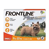 FRONTLINE® Plus for Dogs Flea and Tick Treatment (Small Dog, 5-22 lbs.) 8 Doses (Orange Box)