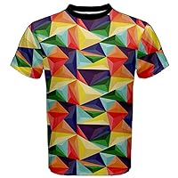 CowCow Mens T-Shirt Vector Abstract Geometrical Polygonal Iridescent Pattern Cotton Tee, XS-5XL