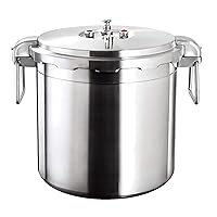 Buffalo 32 Quart Stainless Steel Pressure Cooker Extra Large Canning Pot with Lid for Commercial Use - Easy to Clean Induction Stove Top Pressure Canner, Can Cooker - SG Certificate QCP430