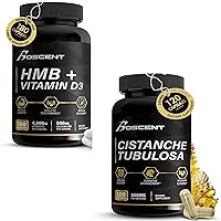 HMB and Vitamin D3 Supplement - 1,000 MG HMB Supplements with Cistanche Tubulosa Extract 500 mg - 50% Echinacosides 10% Acteosides