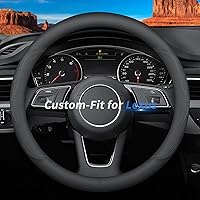 Custom-Fit for Lexus Steering Wheel Cover, Premium Leather Car Steering Wheel Cover with Logo, Non-Slip, Breathable, for Lexus Accessories (B-Style,for Lexus)