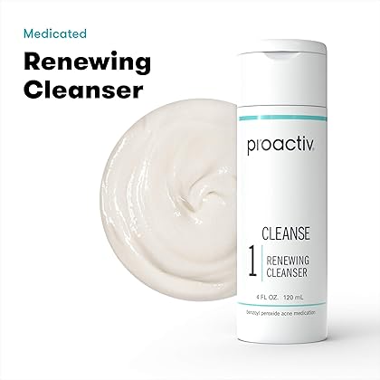 Proactiv Acne Cleanser - Benzoyl Peroxide Face Wash and Acne Treatment - Daily Facial Cleanser and Hyularonic Acid Moisturizer with Exfoliating Beads - 60 Day Supply, 4 Oz