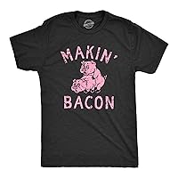 Mens Makin Bacon T Shirt Funny Inappropriate Pig Sex Joke Tee for Guys