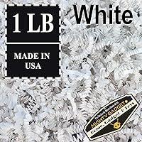Mighty Gadget 1 LB (16 oz) White Crinkle Cut Paper Shred Filler for Gift Wrapping & Basket Filling (Made in the USA)