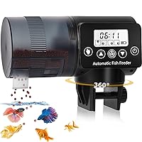 Automatic Fish Feeder for Aquarium: Small Flake & Pellet Auto Food Dispenser Programmable Feed Timed Dispenser for Turtle/Goldfish/Betta/Koi, Tank Self Feeding Timer for Outdoor/Vacation