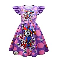 Circus Cartoon Dress for Kids Girls Daily Playwear, 3-10Y