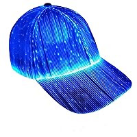 Fiber optic cap LED hat with 7 colors luminous glowing EDC baseball hats USB Charging light up caps even party led Halloween cap for event holiday
