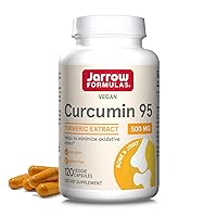 Jarrow Formulas Curcumin 95 500 mg, Turmeric Curcumin Extract for Antioxidant Support, Bone and Joint Support Dietary Supplement, 120 Veggie Capsules, Up to 120 Servings