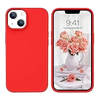VENINGO iPhone 13 Case,Phone Case for iPhone 13,Slim Fit Liquid Silicone Soft Gel Rubber Lightweight Microfiber Lining Shockproof Anti-Scratch Protective Phone Cover for iPhone 13 6.1'', Bright Red