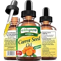 ORGANIC CARROT SEED OIL WILD GROWTH Daucus Carota RAW. 100% Pure VIRGIN UNREFINED Undiluted 0.5 Fl.oz.‐ 15 ml. For Skin, Face, Hair, Lip and Nail Care