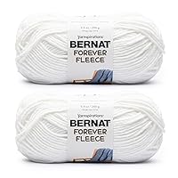 Bernat Forever Fleece White Noise Yarn - 2 Pack of 280g/9.9oz - Polyester - 6 Super Bulky - 194 Yards - Knitting/Crochet