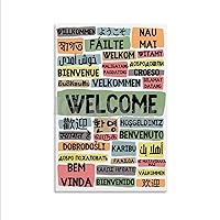 ARYGA Thank You Poster in Different Languages Poster Minimalist Multi-language Welcome Poster (1) Canvas Poster Bedroom Decor Office Room Decor Gift Unframe-style 20x30inch(50x75cm)