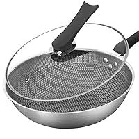 Non Stick Pan Stainless Steel Wok Without Oil Smoke Uncoated Non-Stick Wok Cookware Kitchen Pan Frying Pan Cooking Pot