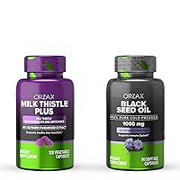 ORZAX Health Harmony Combo - Milk Thistle (120 Count) and Black Seed Oil (90 Count) for Wellness Support - Herbal Supplement with Silymarin, Dandelion, Thymoquinone & More (Pack of 2)