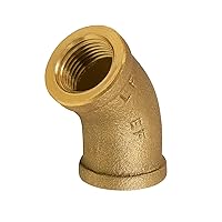 CSGM0012 1/2 in. Brass 45-Degree Elbow with Female National Taper Threads, No Lead Pipe Fitting, Durable, Higher Corrosion Resistance, Economical & Easy to Install, 7