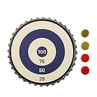 True Bullseye Magnetic Bottle Cap Target, Built-In Kickstand Tabletop Drinking Game for Adults, Tailgating, Black