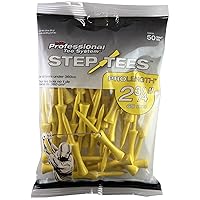 Pride Professional Tee System Two Piece Step Tee, 50 Count, 2-3/4 inch (Yellow)