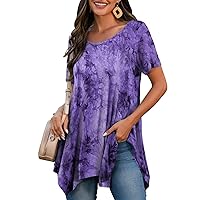 BELAROI Womens Plus Size Tops Summer Tunic T Shirts Short Sleeve Loose Fit Casual Blouse for Leggings