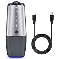 Webcam, 360 Video Conference Camera, 4K Conference Room Camera with Speaker, Microphone, Meeting Room Camera, AI Speaker Tracking, Noise Cancellation, Teams, Zoom, 10ft USB Cable