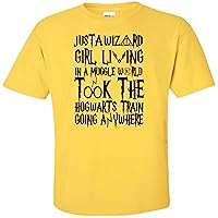 Just A Wizard Girl Living in A World Took The Hog Train Anywhere Adult Unisex Shirt