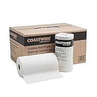 Jumbo Paper Towel Roll, 2-Ply, White, 250 Sheets/Roll, 12 Rolls/Carton (CW21806)