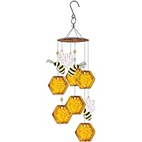 93651 Country Garden Collection Wind Chime, Bee Honeycomb, 17-inch Height