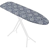 Floral Paisley Heavy Duty Ironing Board Cover and Pad, Extra Thick 3-Layer Stain Resistant Padding, Elasticized Skirt, Click-to-Close Fastener, Standard Size 15 x 54 Inch