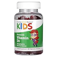 California Gold Nutrition Vitamin D3 for Children, No Gelatin, Natural Strawberry, 60 Vegetarian Gummies