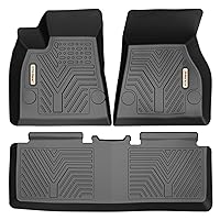 YITAMOTOR Floor Mats Compatible with Tesla Model S, Custom Fit Floor Liners for 2015-2020 Tesla Model S, 1st & 2nd Row All Weather Protection Black