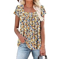 StunShow Womens T Shirts Ruffle Short Sleeve Tops Tunics Casual Summer Clothes 2024