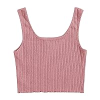 Women's 2024 Y2K Tank Tops Sexy Sleeveless Crop Tops Square Neck Fitness Vests Workout Casual Basic Shirts