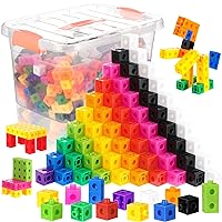 500 Pieces Linking Cubes with Storage Container Counting Cubes, Plastic Counting Blocks, Colorful Math Cubes, Math Manipulatives Classroom Learning Supplies for Preschool Educational Toys