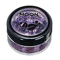 Biodegradable Eco Chunky Glitter by Moon Glitter - 100% Cosmetic Bio Glitter for Face, Body, Nails, Hair and Lips - 3g - Lavender