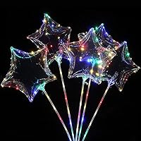 5 Pcs Star Shaped Clear Bobo Bubble Plastic Balloons for LED Bobo Balloons LED Light Up Balloons for Christmas, Wedding, Birthday Party Decorations (Led String Not Included) (Star Shape, 5 Pcs)