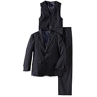 American Exchange Big Boys' Solid Two Button Sport 3-Piece Suit, Navy Blue, 12