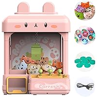 Large Claw Machine for Kids Adults with Prizes, Adjustable Sound & Light, 2 Power Modes, Candy Mini Vending Crane Machines, Arcade Game Dispenser Toy for Girls Boys Gift Ideas - Bunny