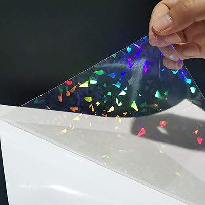 20 Sheets Broken Glass Holographic Sticker Paper A4 Size Rainbow Laminating  Film Holographic Self-Adhesive Laminted Film