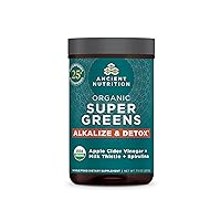 Supergreens Alkalize & Detox Powder, Organic Superfood Powder Made from Real Fruits, Vegetables and Herbs, for Digestive and Energy Support, 25 Servings, 7.5oz