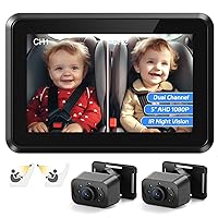 Itomoro Baby Car Mirror,HD Dual Channel with 2 IR Night Vision Camera, 5 Mins Easy Installation Baby Car Mirror Clear Car Baby Camera for Rear Facing Seat Backseat