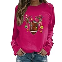 Halloween Sweatshirts For Women Women Round Collar Casual Long Sleeve Plaid Printed Top Halloween Sweatshirts