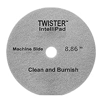 Diversey DD1231448 TASKI Twister Intellipad Diamond Coated Floor Machine Cleaning Pad, Made in USA, Burnish to High Super Gloss Finish, Grey/Brown, 8.86-inch (Pack of 2)