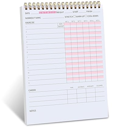 Fitness Journal Workout Planner Notepad For Women & Men Weight Loss,Daily Gym,Exercise Goals,Bodybuilding Progress,Wellness Tracker,6.7 X 9.4 inches, 60 sheets