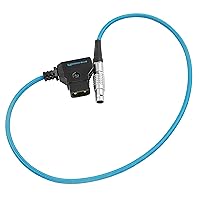 KONDOR Blue Coiled D-TAP to LEMO 2 Pin 0B Male Straight Power Cable | Compatible with Pyxis, Teradek, Bolt, Z CAM, EVF, ARR,I RED, Paralinx, Preston, Switronix, SmallHD, and More | Blue
