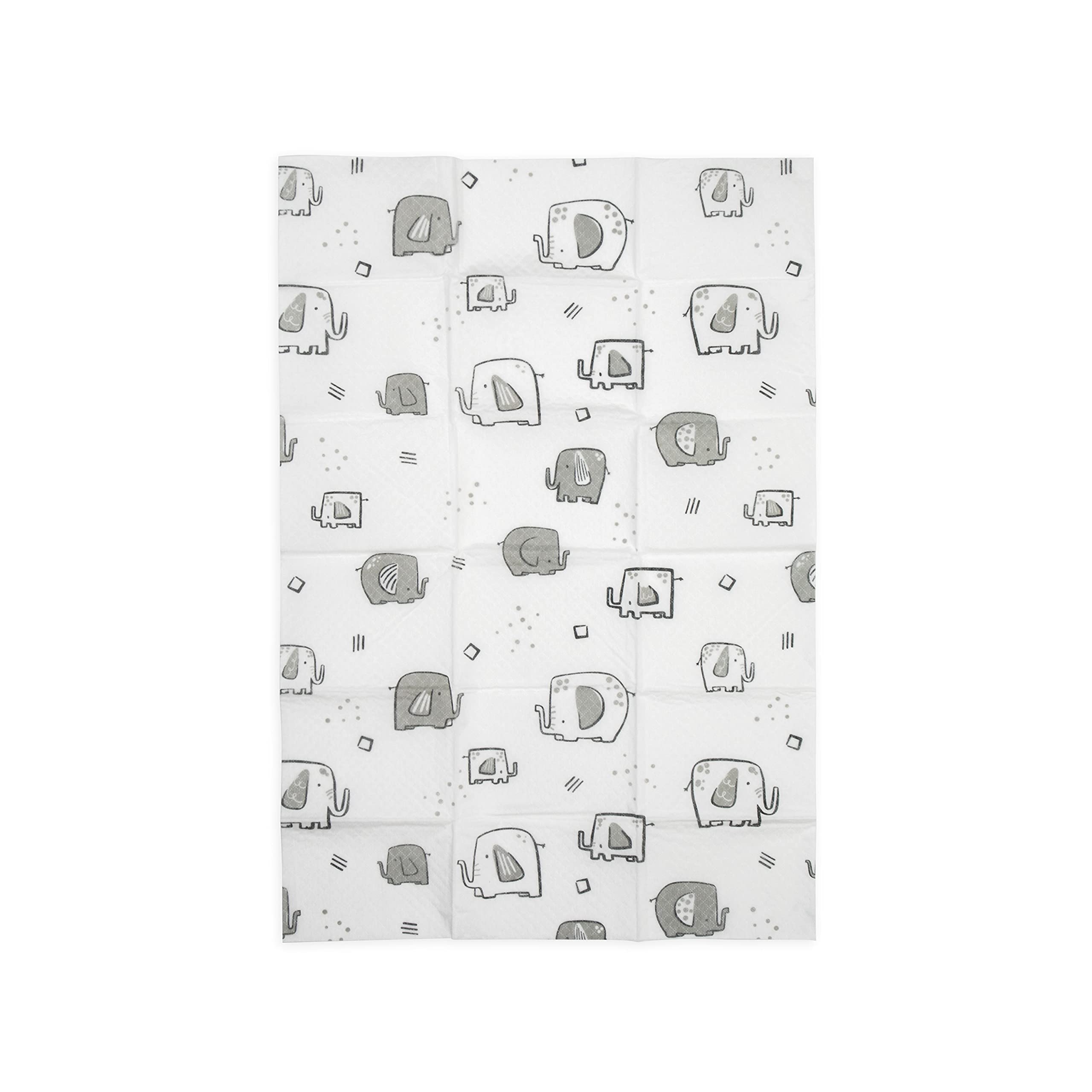 Dr. Talbot's Disposable Changing Pads, Absorbent Travel Diaper, Gray Elephant Print