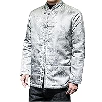 Men's Retro Cotton Coat for Autumn and Winter Large Size Tang Suit with Oriental Plate Buckle