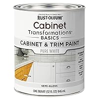 Rust-Oleum 372007 Transformations Basics Cabinet & Trim Paint, Quart, Pure White, 32 Fl Oz (Pack of 1)