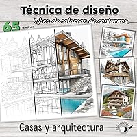 Dibujo Técnico - Libro para colorear Contornos: Casas y Arquitectura: Libro para colorear de arquitectura con las casas más bellas del mundo - para entusiastas de la tecnología (Spanish Edition)